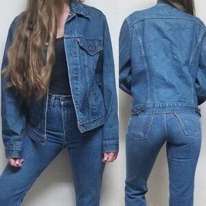 VINTAGE Levi's 506 Mid Wash Denim Trucker Jacket L